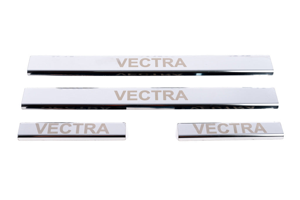 Door Sill Protectors (Carmos, 4 pcs, Stainless Steel) for Opel Vectra C 2002-2008 - image 2