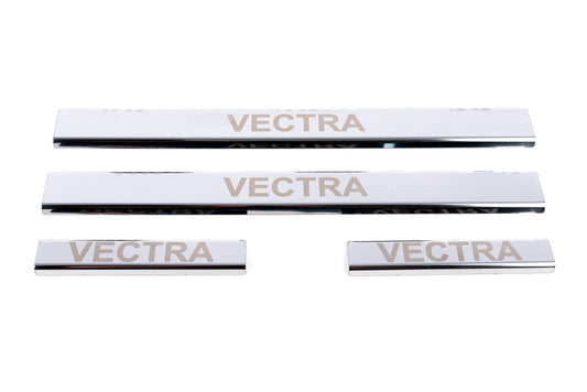 Door Sill Protectors (Carmos, 4 pcs, Stainless Steel) for Opel Vectra C 2002-2008 - image 2