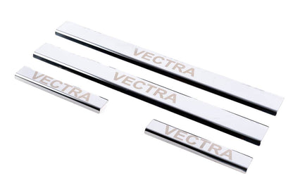 Door sills (Carmos, 4-piece, steel) for Opel Vectra C 2002-2008 - Reelken Auto