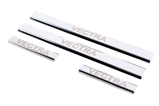 Door sills (Carmos, 4-piece, steel) for Opel Vectra C 2002-2008 - Reelken Auto
