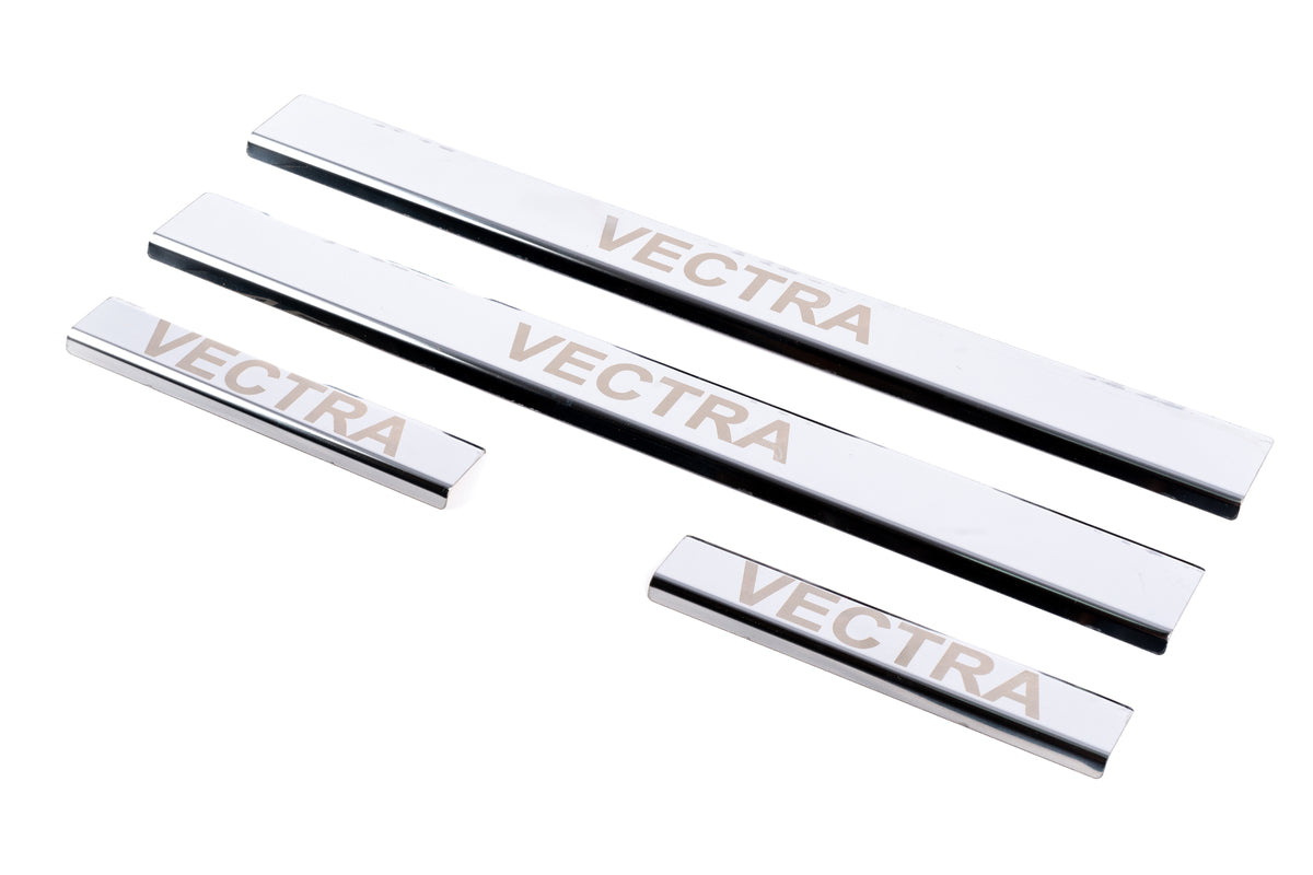 Door Sill Protectors (Carmos, 4 pcs, Stainless Steel) for Opel Vectra C 2002-2008 - image 1