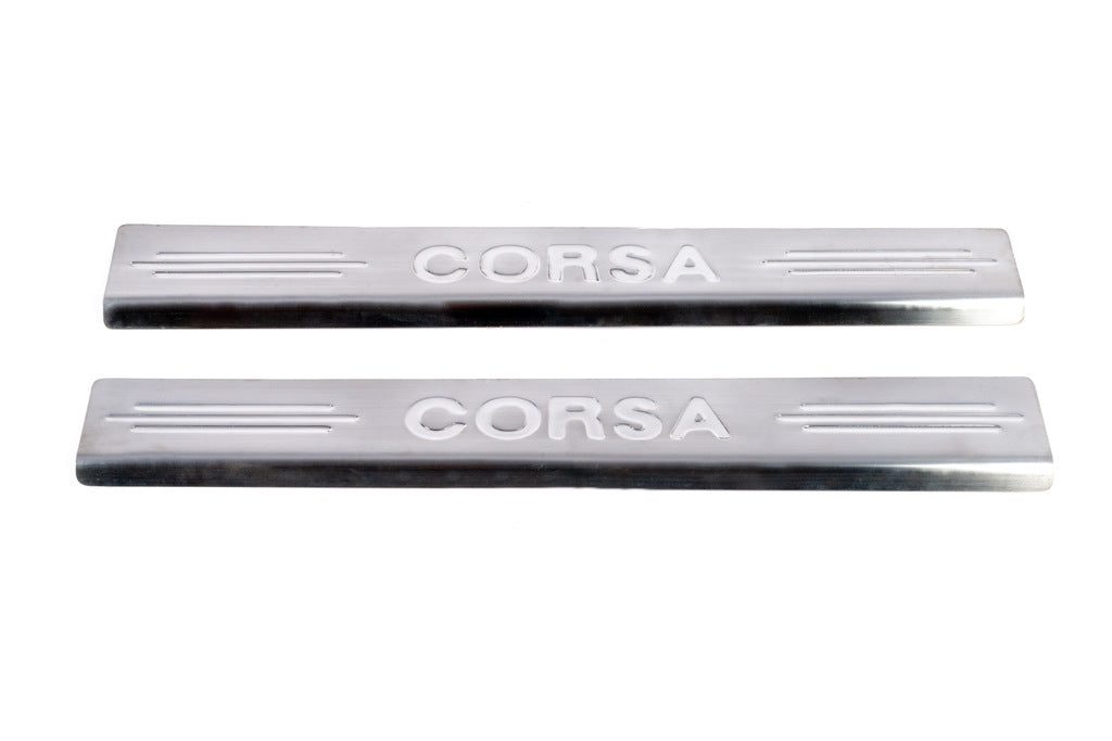Door Sill Protectors Carmos V2 (2 pcs, Stainless Steel) for Opel Corsa C 2000-2006 - image 2