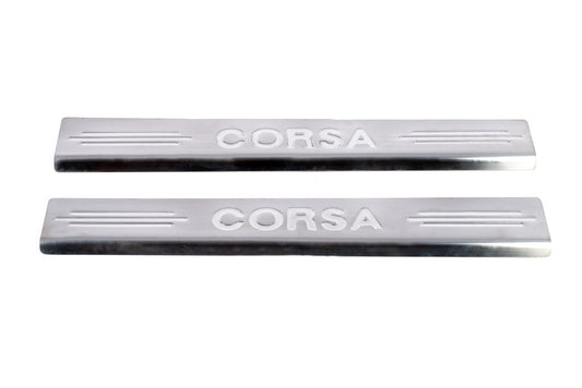 Door Sill Protectors Carmos V2 (2 pcs, Stainless Steel) for Opel Corsa C 2000-2006 - image 2