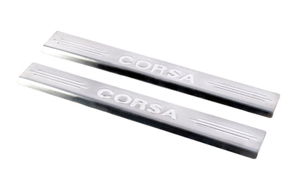 Door Sill Protectors Carmos V2 (2 pcs, Stainless Steel) for Opel Corsa C 2000-2006 - image 1