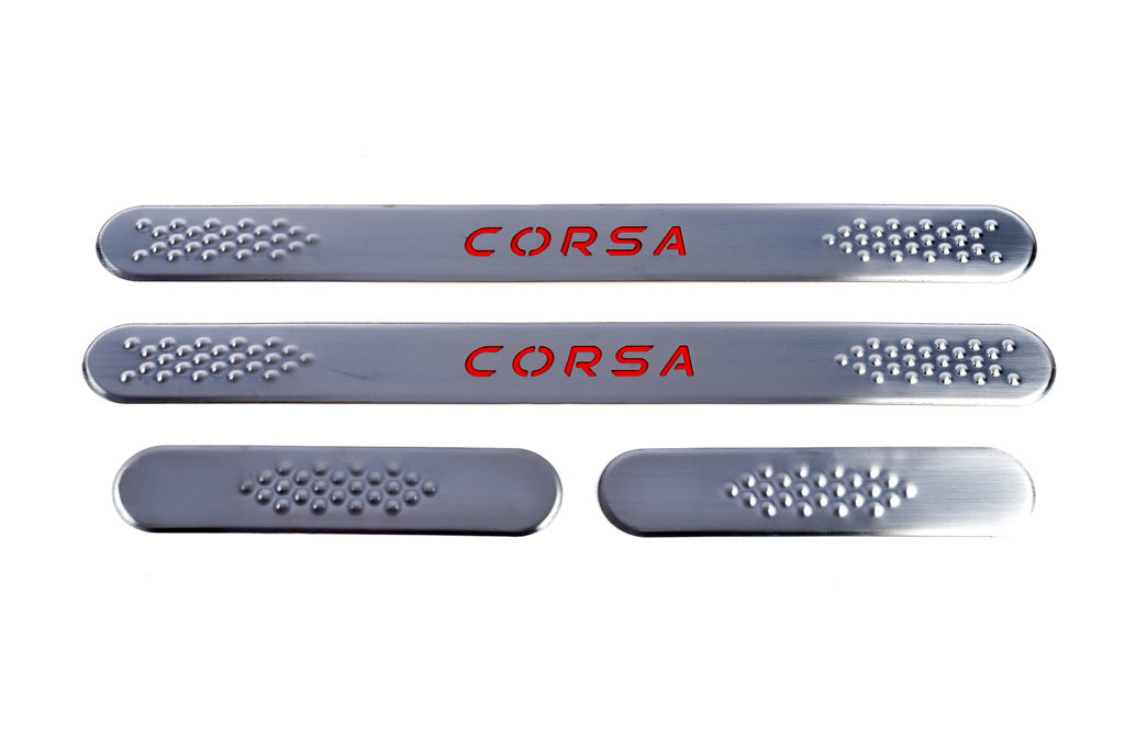 Door Sill Protectors Carmos V1 (4 pcs, Stainless Steel) for Opel Corsa C 2000-2006 - image 2