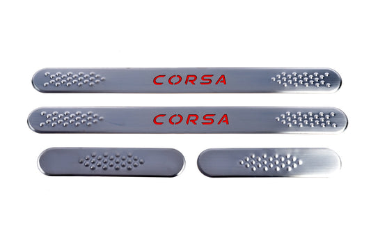 Door Sill Protectors Carmos V1 (4 pcs, Stainless Steel) for Opel Corsa C 2000-2006 - image 2