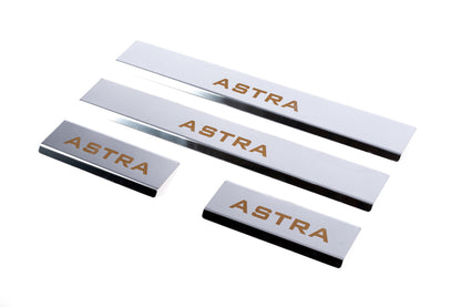Door Sill Protectors Carmos V1 (4 pcs, Stainless Steel) for Opel Astra J 2009-2015 - image 1