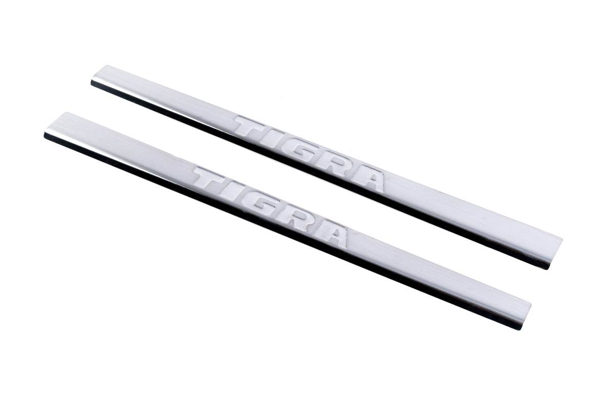 Door sills Carmos (2 pieces, stainless.) for Opel Tigra 2001-2009 - Reelken Auto