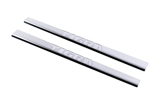Door sills Carmos (2 pieces, stainless.) for Opel Tigra 2001-2009 - Reelken Auto