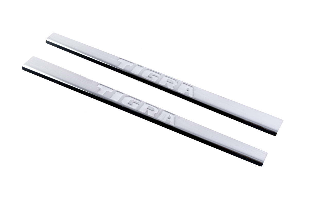 Carmos Door Sill Protectors (2 pcs, Stainless Steel) for Opel Tigra 2001-2009 - image 1
