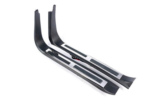 Plastic thresholds with lighting (black) for Toyota Land Cruiser 200 - Reelken Auto