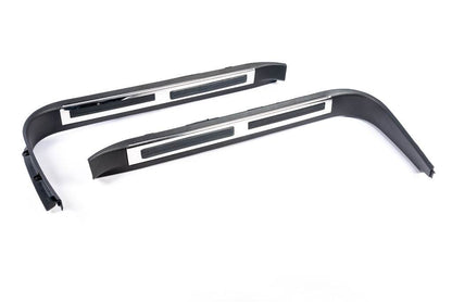 Plastic thresholds with lighting (black) for Toyota Land Cruiser 200 - Reelken Auto
