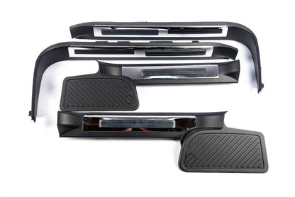 Plastic thresholds with lighting (black) for Toyota Land Cruiser 200 - Reelken Auto