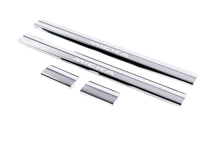 Carmos Door Sill Protectors (4 pcs, Stainless Steel) for Nissan Micra K12 2003-2010 - image 1