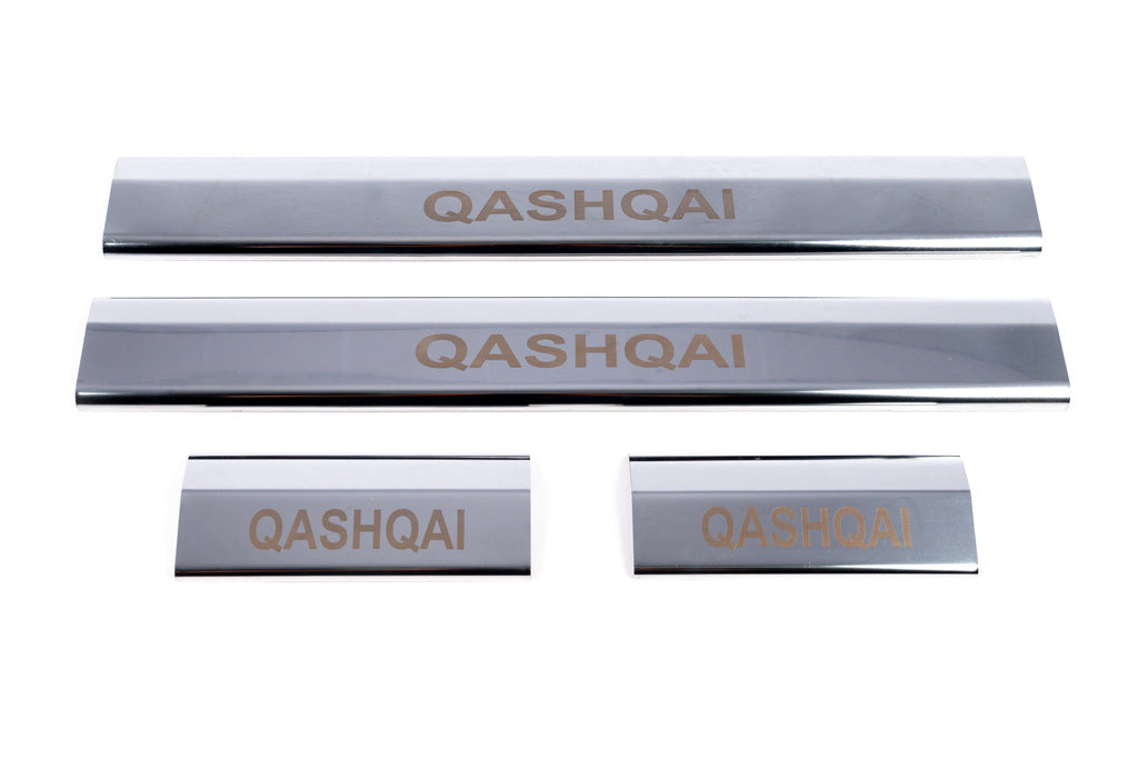 Door sill covers plastic (4 pcs, stainless steel) for Nissan Qashqai 2007-2010 - image 6