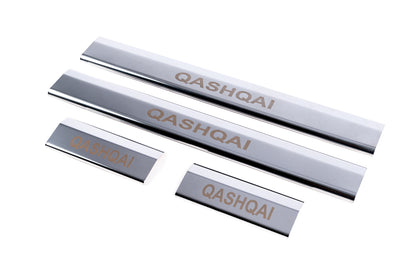 Door sill covers plastic (4 pcs, stainless steel) for Nissan Qashqai 2007-2010 - image 5