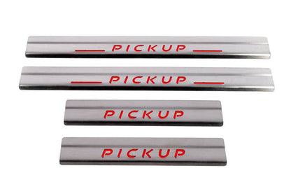 Door sills Carmos V1 (4 pcs, stainless steel) for Nissan NP300 1999-2015 - Reelken Auto