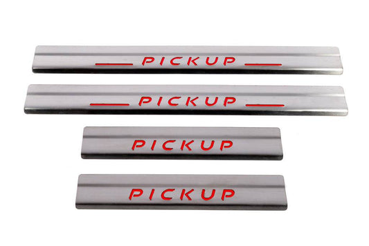 Door sills Carmos V1 (4 pcs, stainless steel) for Nissan NP300 1999-2015 - Reelken Auto