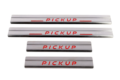 Door Sill Protectors Carmos V1 (4 pcs, Stainless Steel) for Nissan NP300 1999-2015 - image 2