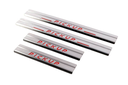 Door sills Carmos V1 (4 pcs, stainless steel) for Nissan NP300 1999-2015 - Reelken Auto