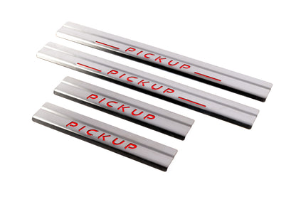 Door Sill Protectors Carmos V1 (4 pcs, Stainless Steel) for Nissan NP300 1999-2015 - image 1