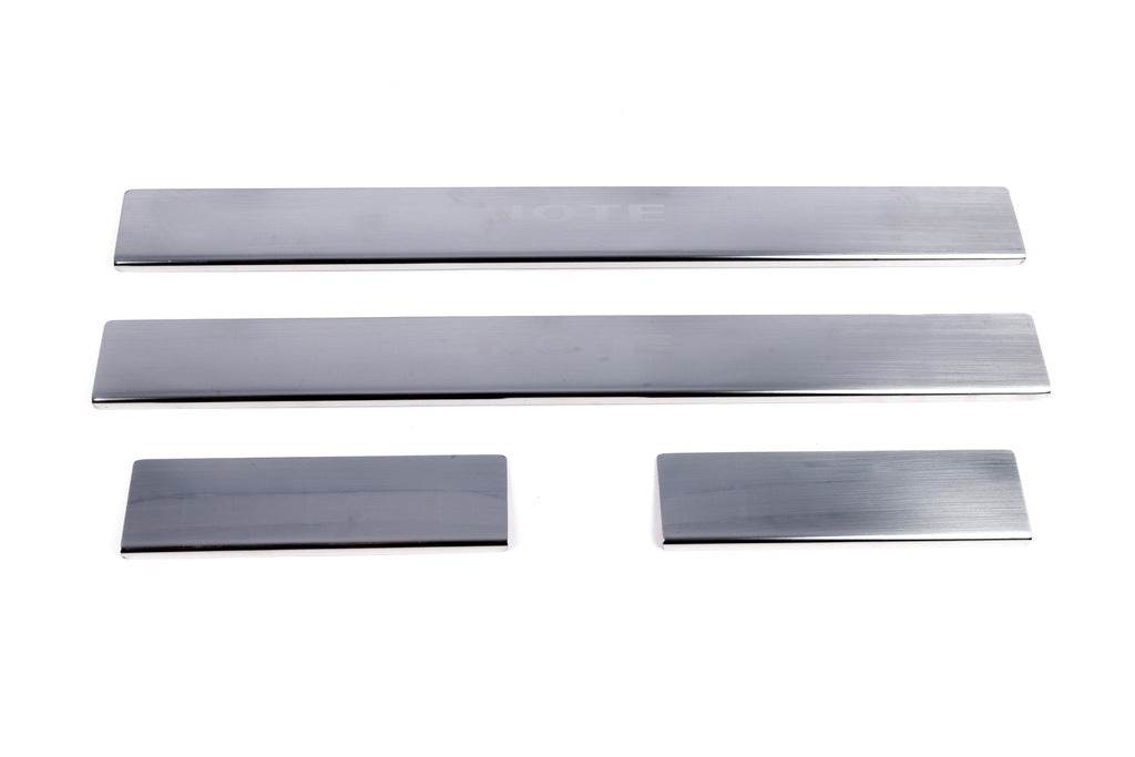 Door sills Carmos (4 pieces, stainless.) for Nissan Note 2004-2012 - Reelken Auto