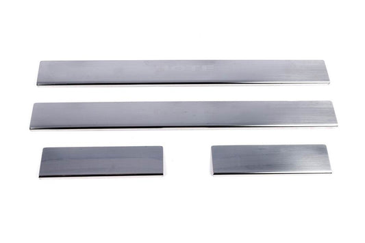 Door sills Carmos (4 pieces, stainless.) for Nissan Note 2004-2012 - Reelken Auto