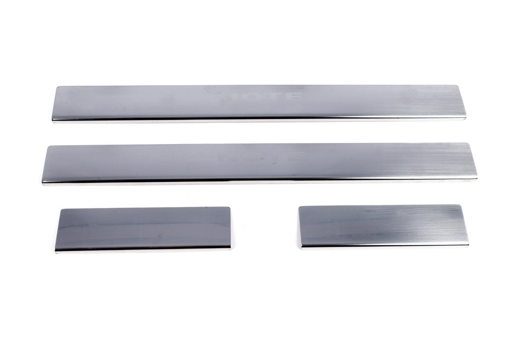 Carmos Door Sill Protectors (4 pcs, Stainless Steel) for Nissan Note 2004-2012 - image 2