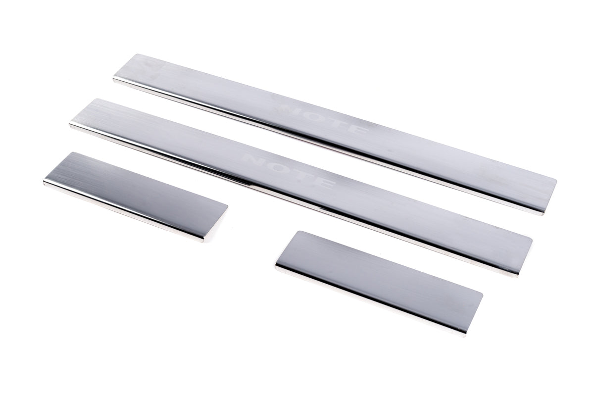Carmos Door Sill Protectors (4 pcs, Stainless Steel) for Nissan Note 2004-2012 - image 1