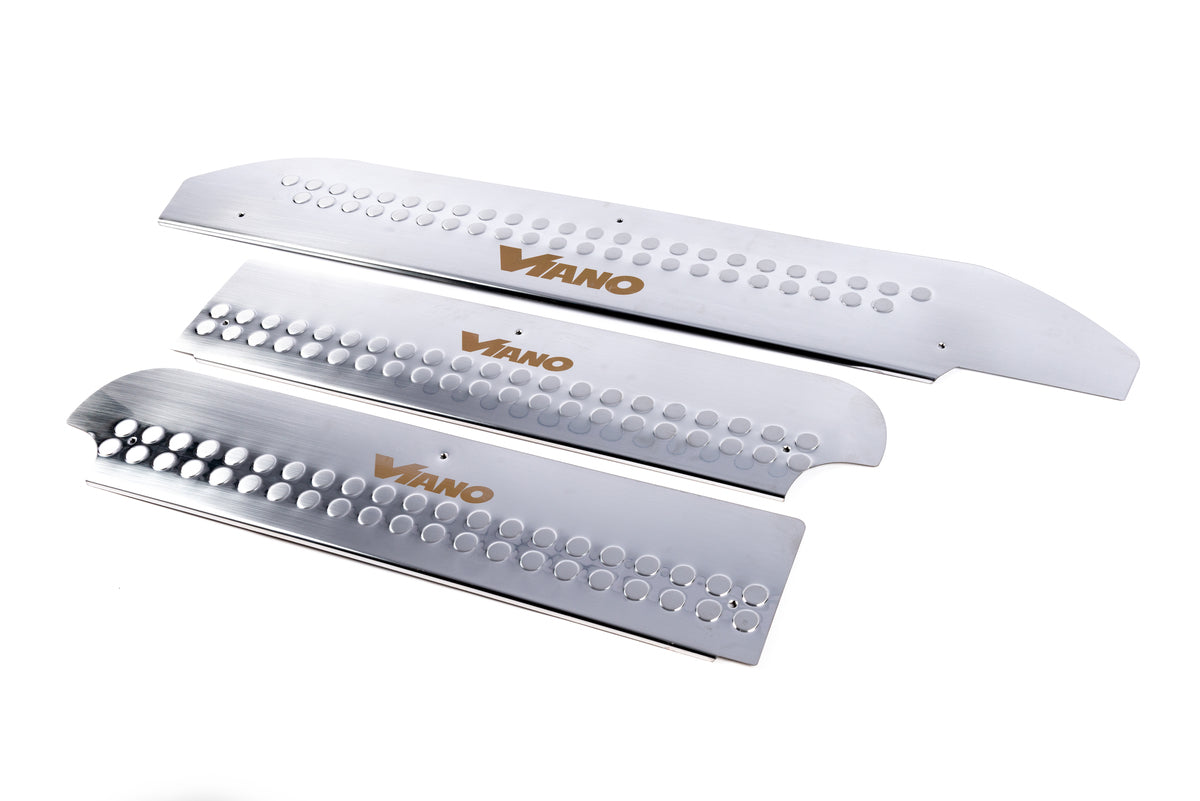 Interior door sill protectors Carmos V1 stainless steel for Mercedes Viano 2004-2014 - image 1