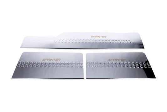 Carmos V1 Stainless Steel Inner Door Sill Protectors (3 pcs) for Mercedes Sprinter W901/902/903/904/905 1995-2006 - image 2