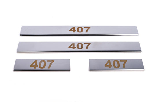 Door Sill Protectors Carmos V1 Stainless Steel 4 pcs for Peugeot 407 2004-2011 - image 2