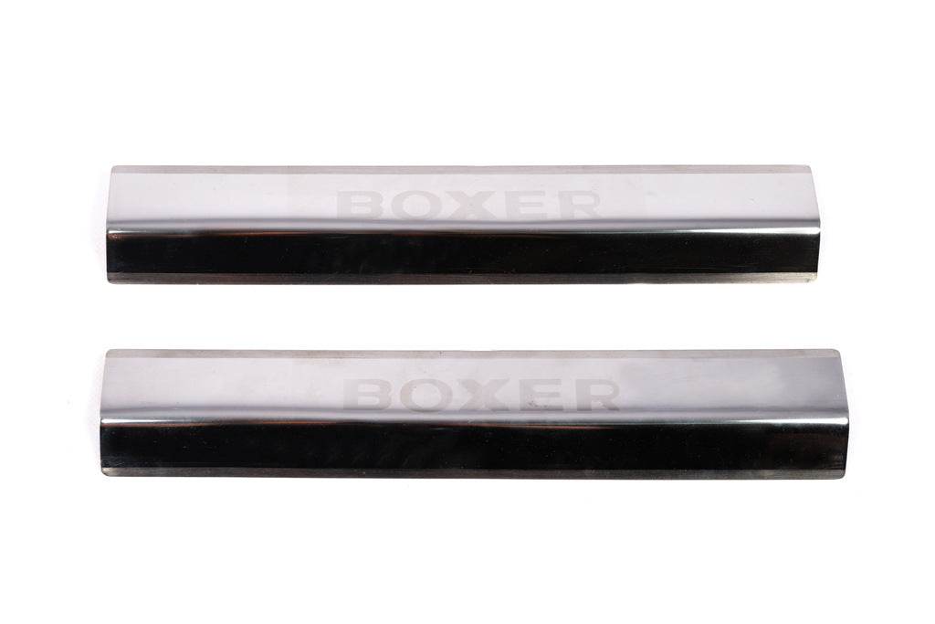 Pads for door sills Laser (2 pieces, stainless.) for Peugeot Boxer 2006-2025 - Reelken Auto
