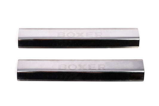 Pads for door sills Laser (2 pieces, stainless.) for Peugeot Boxer 2006-2025 - Reelken Auto