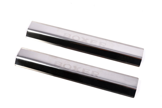 Door Sill Protectors Laser (2 pcs, Stainless Steel) for Peugeot Boxer 2006-2025 - image 1