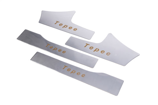 Internal sill guards Carmos (stainless) for Peugeot Partner Tepee 2008-2018 - image 1