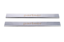 Door Sill Protectors V1 (Carmos, 2 pcs, Stainless Steel) for Peugeot Partner 1996-2008 - image 2