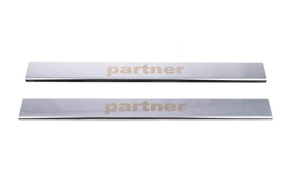 Door sills V1 (Carmos, 2 pcs, steel) for Peugeot Partner 1996-2008 - Reelken Auto