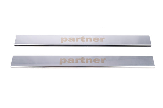 Door Sill Protectors V1 (Carmos, 2 pcs, Stainless Steel) for Peugeot Partner 1996-2008 - image 2