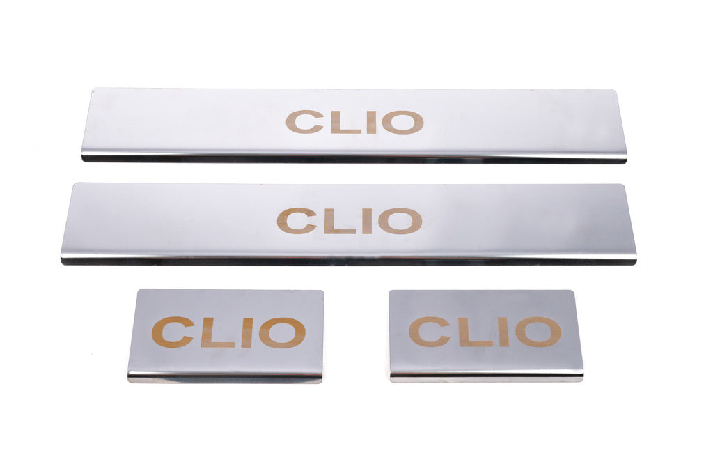 Carmos Door Sill Protectors (4 pcs, Stainless Steel) for Renault Clio III 2005-2012 - image 3