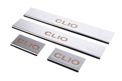 Carmos Door Sill Protectors (4 pcs, Stainless Steel) for Renault Clio III 2005-2012 - image 1
