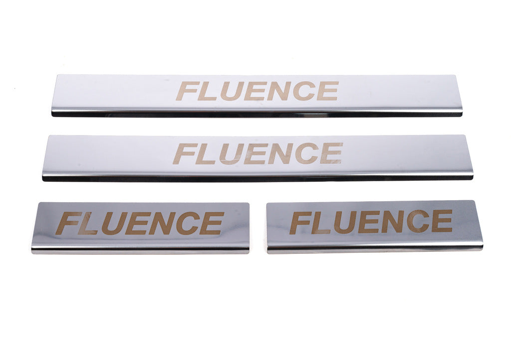 Door Sill Protectors Carmos V1 (4 pcs, Stainless Steel) for Renault Fluence 2009-2016 - image 2