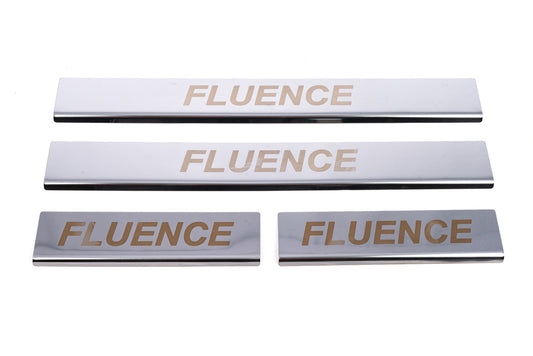 Door Sill Protectors Carmos V1 (4 pcs, Stainless Steel) for Renault Fluence 2009-2016 - image 2