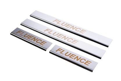 Door Sill Protectors Carmos V1 (4 pcs, Stainless Steel) for Renault Fluence 2009-2016 - image 1