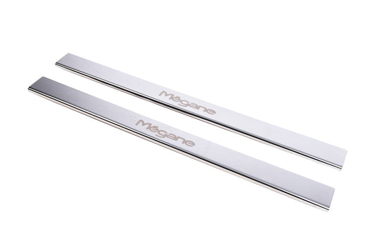 Carmos Door Sill Protectors (2-door, Stainless Steel) for Renault Megane III 2009-2016 - image 1