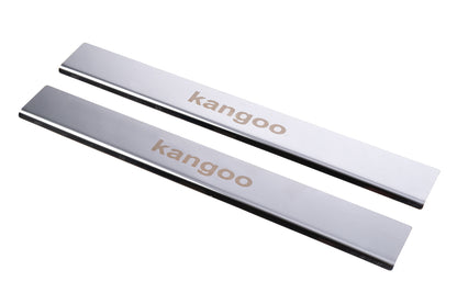 Carmos V1 Stainless Steel Door Sill Protectors for Renault Kangoo 1998-2008 - image 1