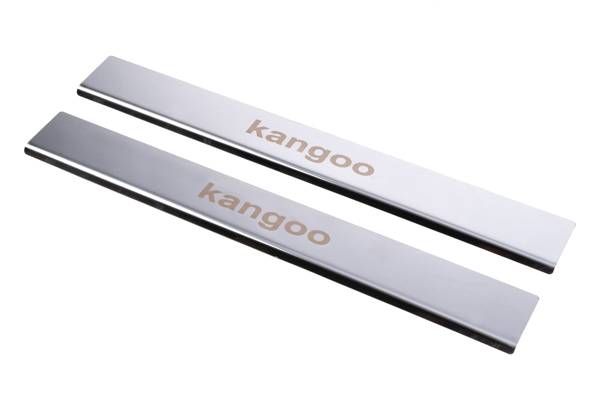 Carmos V1 Stainless Steel Door Sill Protectors for Renault Kangoo 1998-2008 - image 1