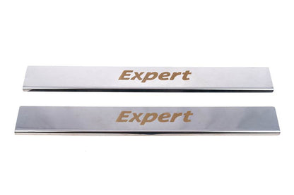 Door sills (Carmos, 2 pieces, stainless steel) for Peugeot Expert 2007-2016 - Reelken Auto