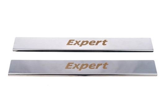 Door sills (Carmos, 2 pieces, stainless steel) for Peugeot Expert 2007-2016 - Reelken Auto