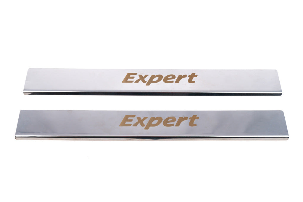 Stainless Steel Door Sill Protectors (Carmos, 2 pcs) for Peugeot Expert 2007-2016 - image 2